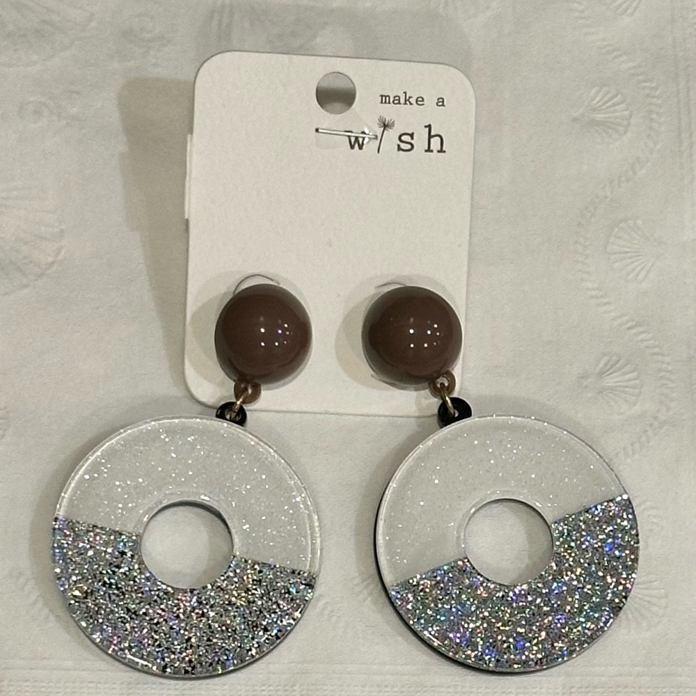 Glitter Circle Earrings